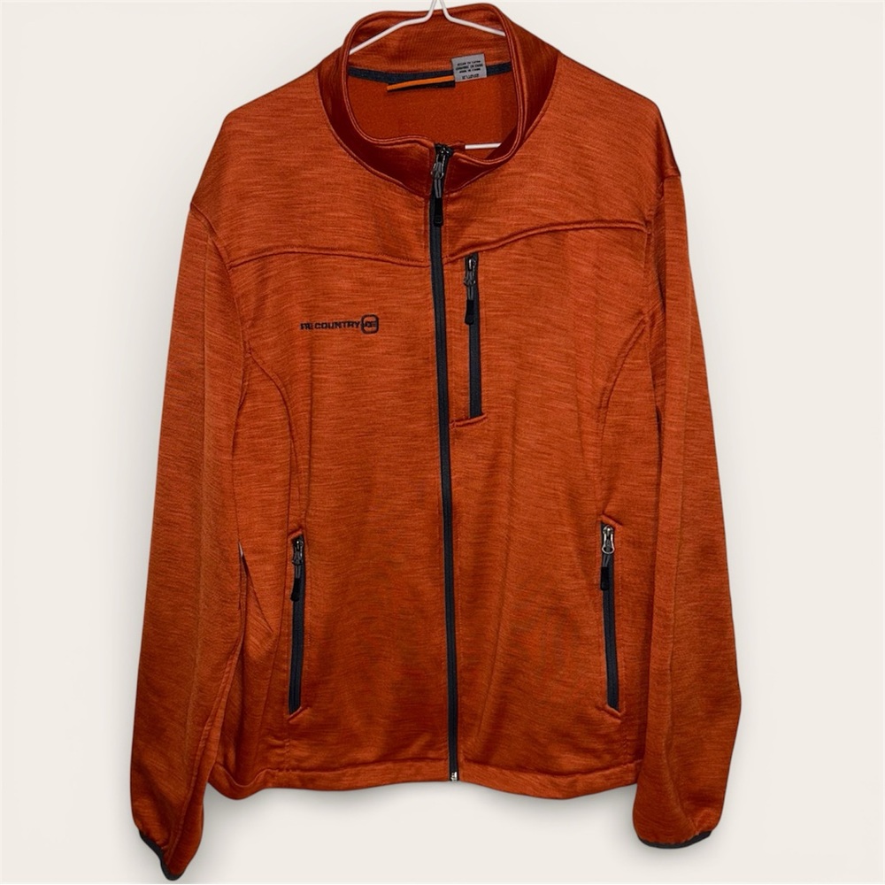 Free Country Orange Full-Zip Fleece Sweater Jacket - Size XL